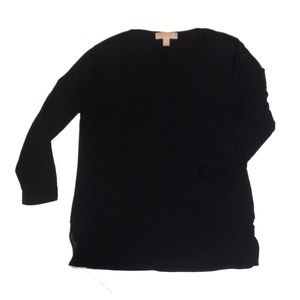 MK EUC BLACK V-Neck SHEER LAYER TOP